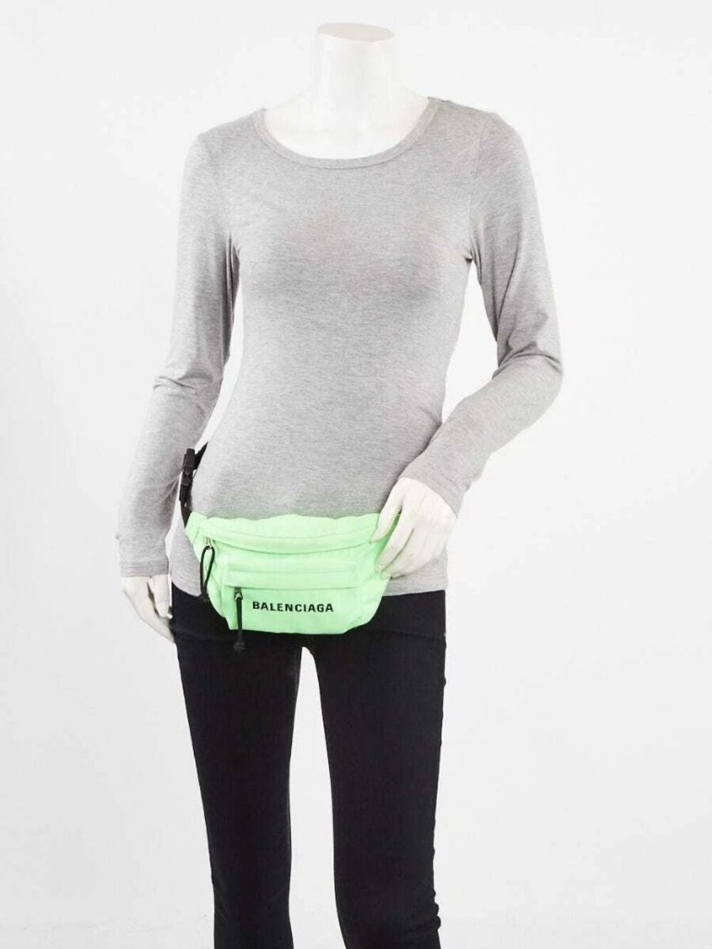 Balenciaga Verde Fluo Recycled Nylon Logo Embroidered Wheel Belt Bag - Picture 3 of 12